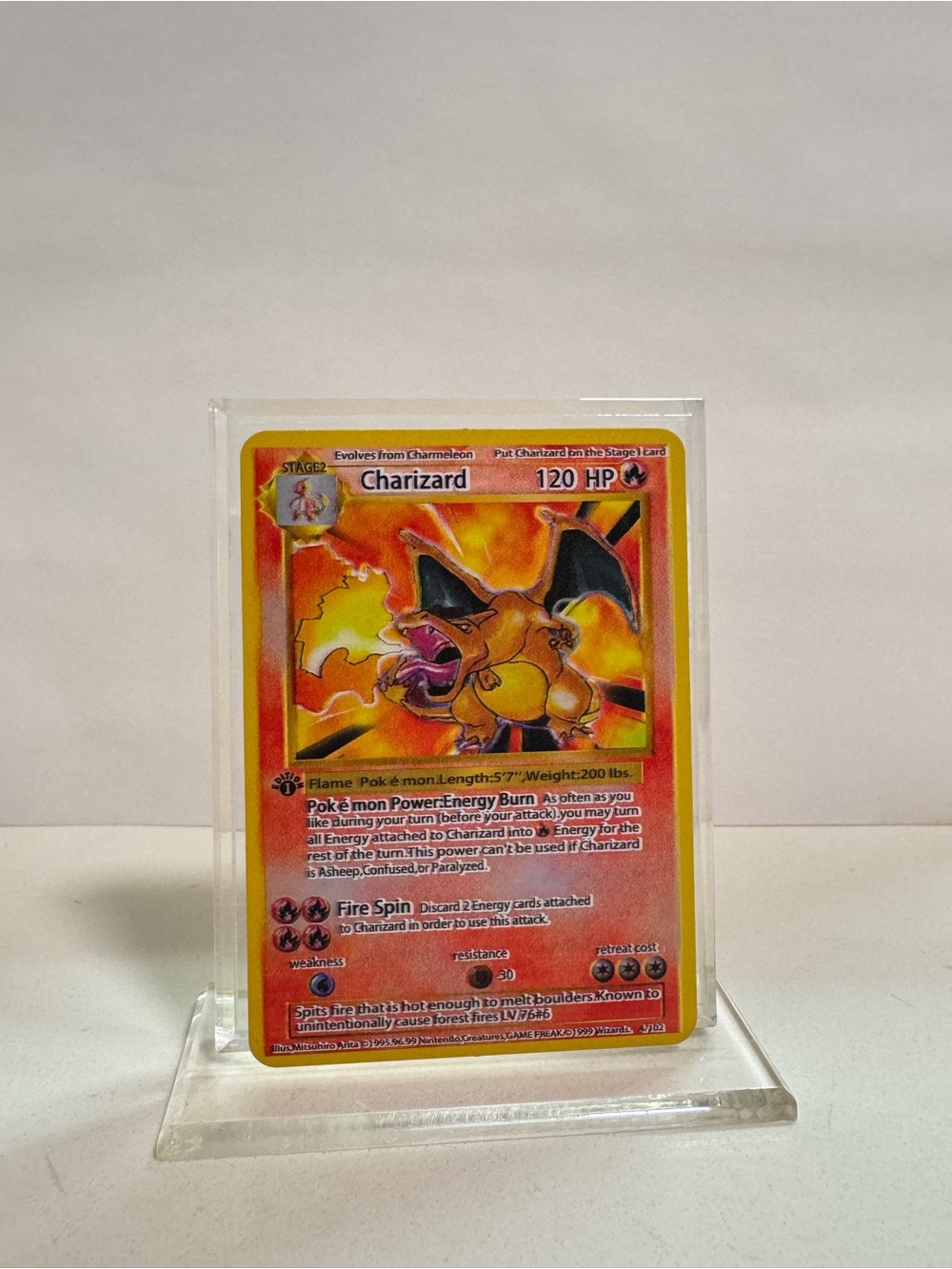 Pokemon Charizard 4/102 Gold Metal Card Collectible/Gift/Fan Art